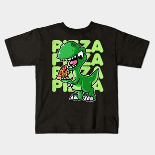 Dinosaur Tyrannosaurus Eating Pizza Lovers product Kids T-Shirt